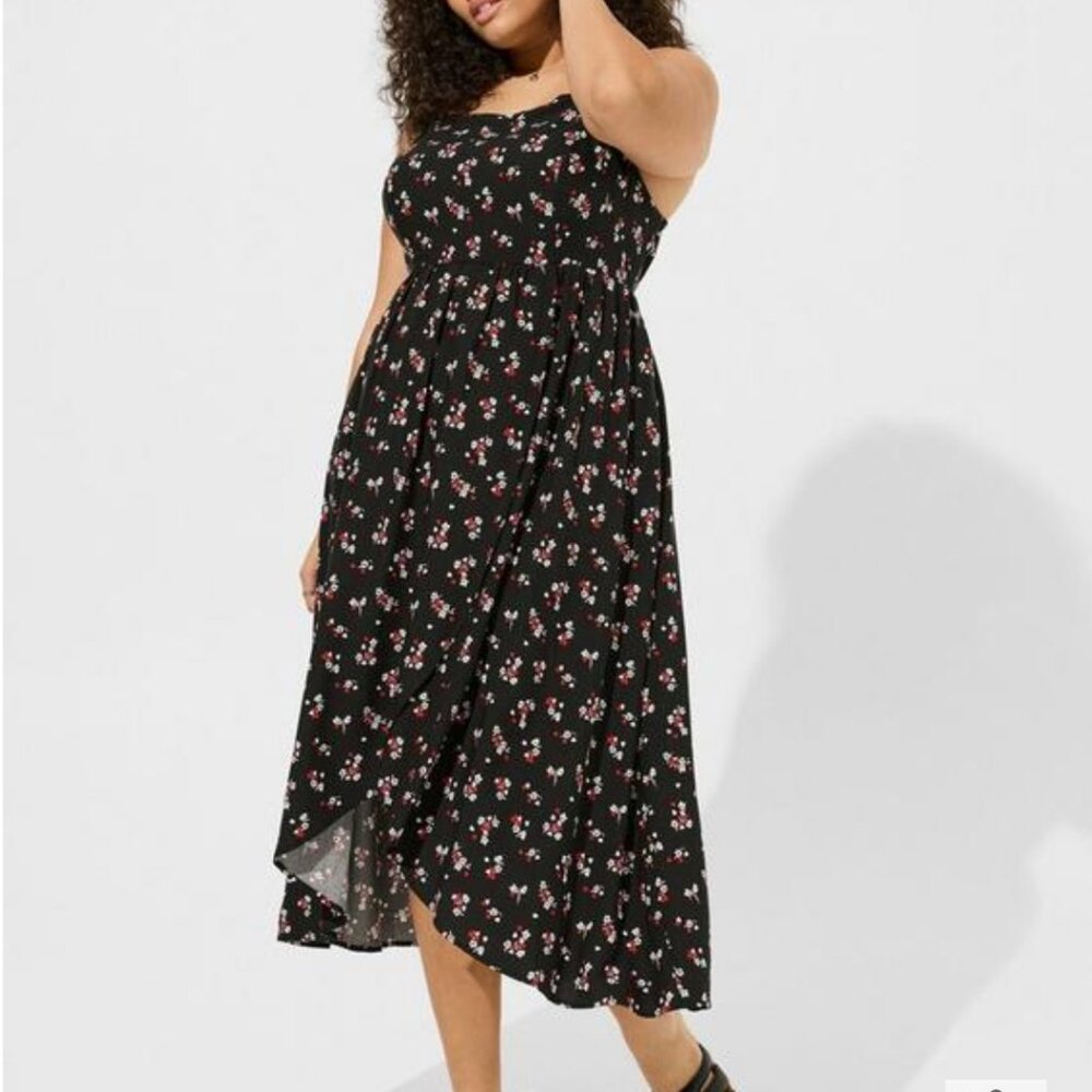 Tea Length Challis Square Neck Dress (Size 3X)